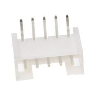 Connector JST-XH 2.54mm pitch 5-pin female 90 graden PCB